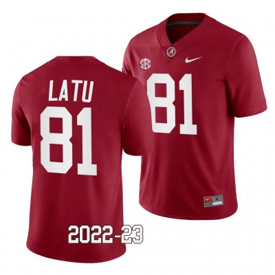 Men's Alabama Crimson Tide #81 Cameron Latu 2022-23 Crimson NCAA Uniform College Football Jersey 2403QDKG5